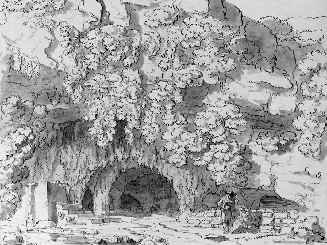 Luigi Basiletti-82-Grotta tra cespugli